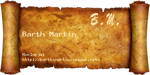 Barth Martin névjegykártya