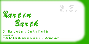 martin barth business card